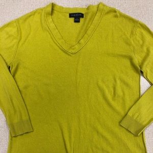 V-neck mustard gold light weight sweater long